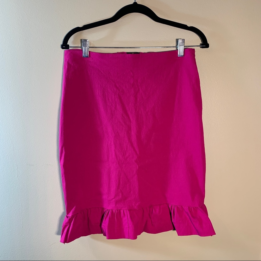 BARBIECORE Fuchsia pink pencil skirt with ruffle Worthington women's skirt